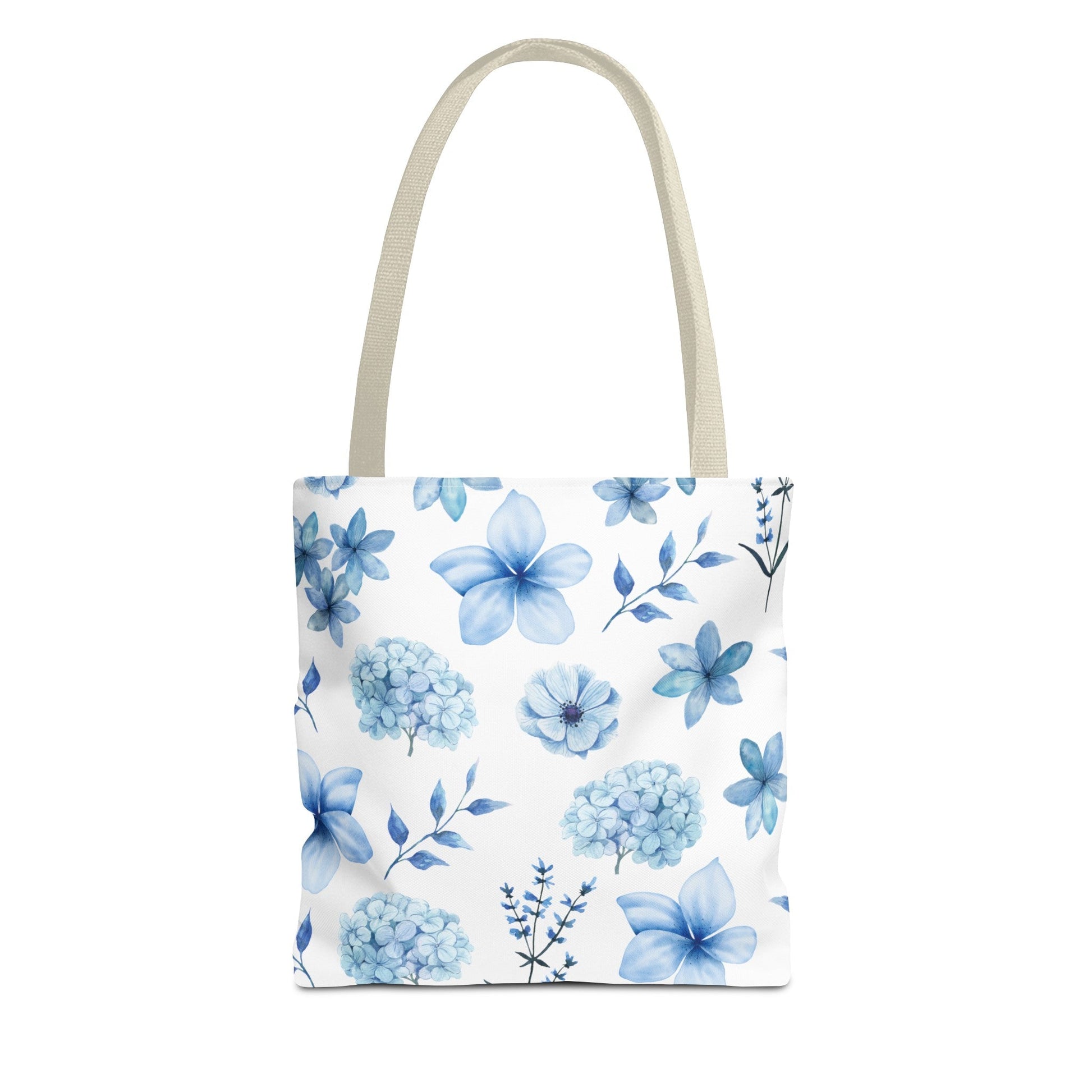 Snowy Blue Flowers Tote Bag - Bags - Kristine Celestine