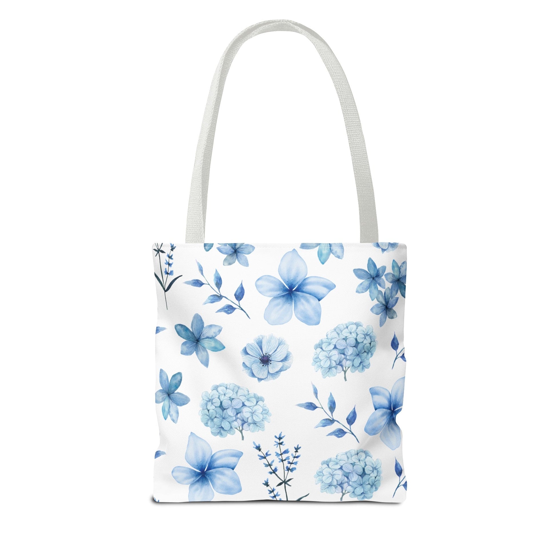 Snowy Blue Flowers Tote Bag - Bags - Kristine Celestine