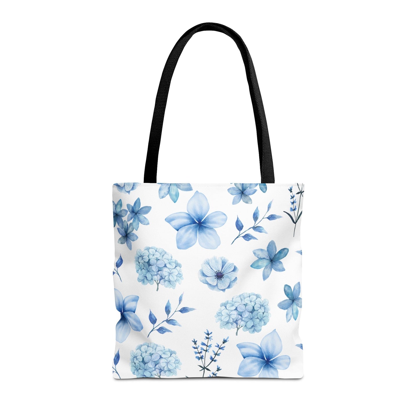 Snowy Blue Flowers Tote Bag - Bags - Kristine Celestine