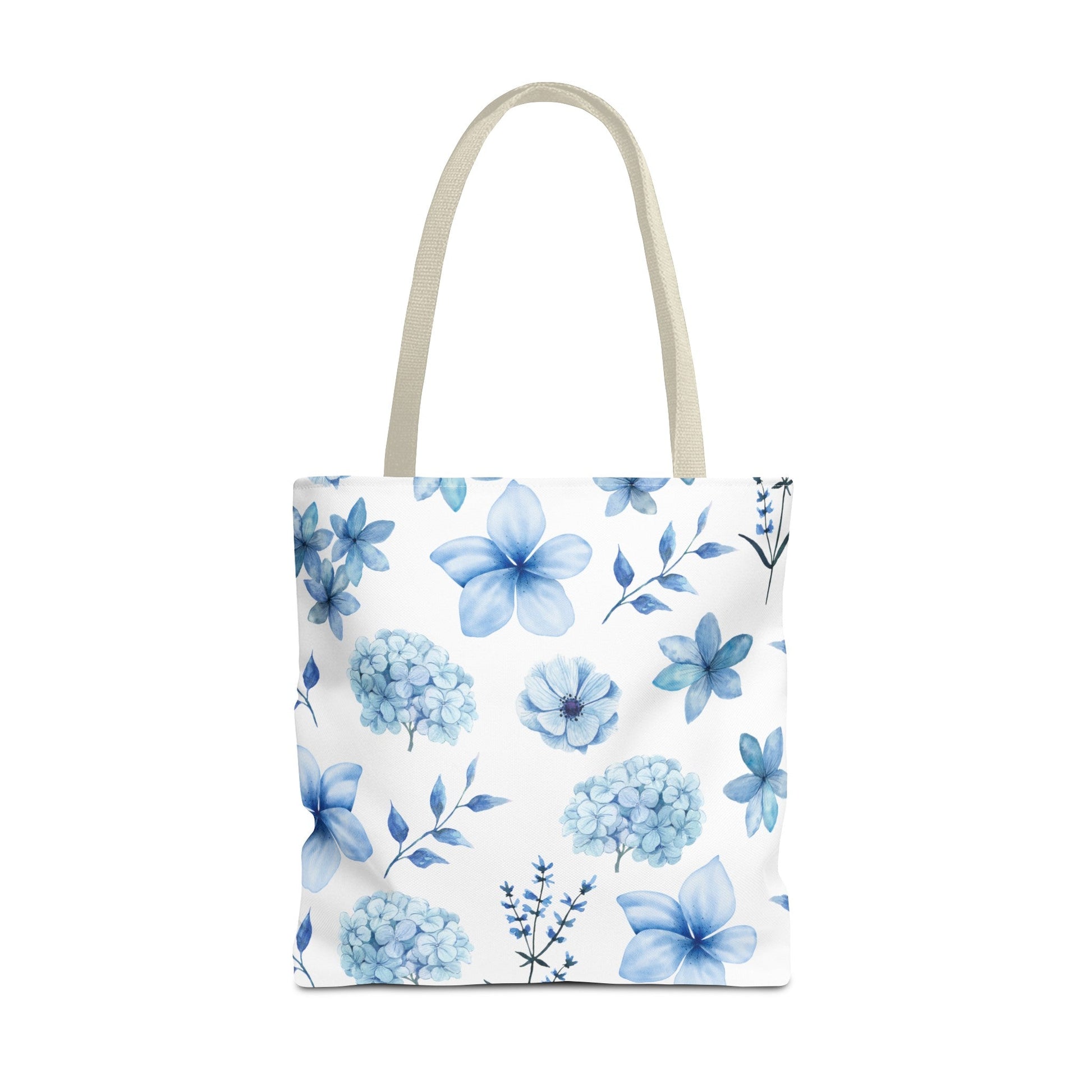 Snowy Blue Flowers Tote Bag - Bags - Kristine Celestine