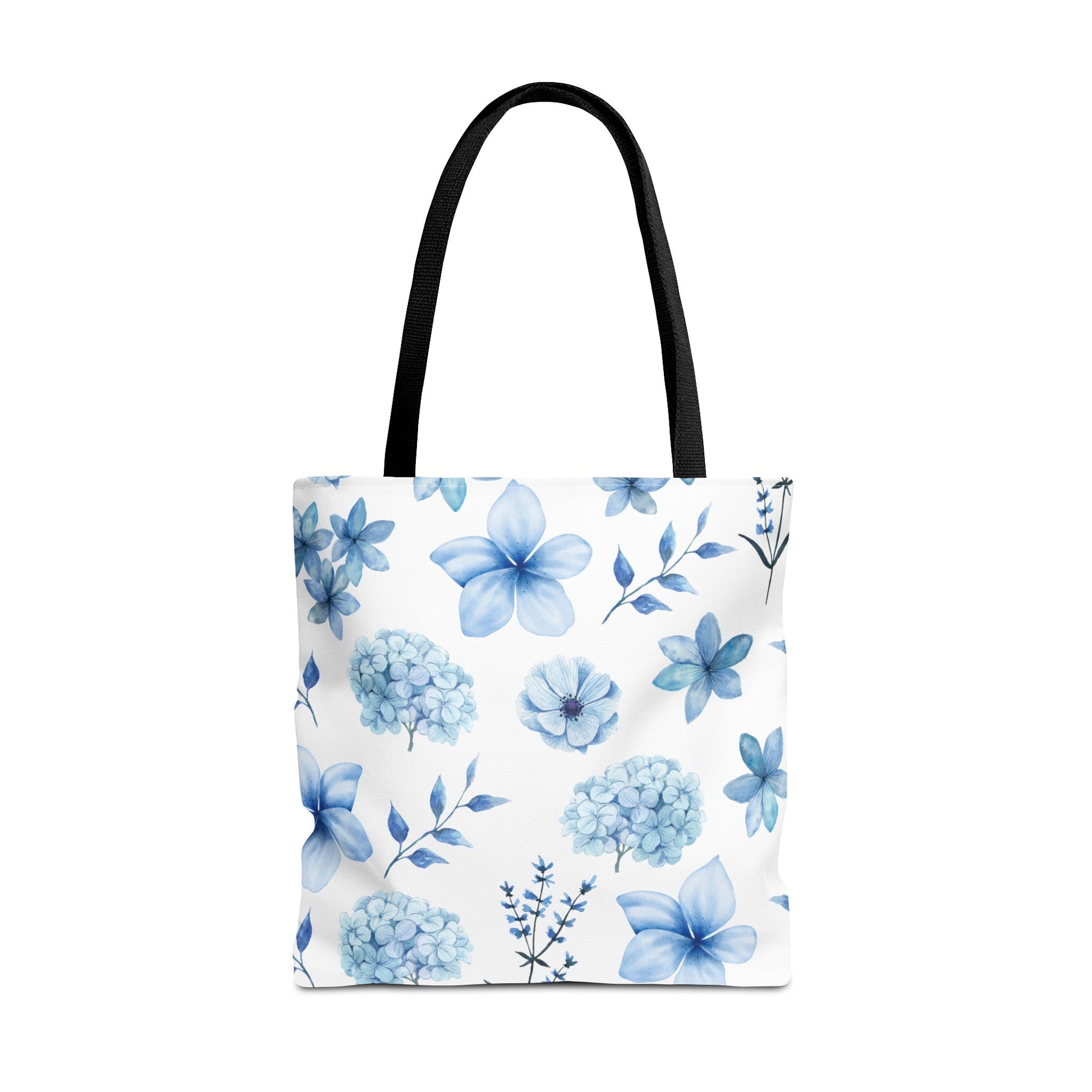 Snowy Blue Flowers Tote Bag - Bags - Kristine Celestine