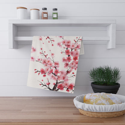 Japanese Cherry Blossom Tree Kitchen Towel (v4) - Kitchen Towel - Kristine Celestine