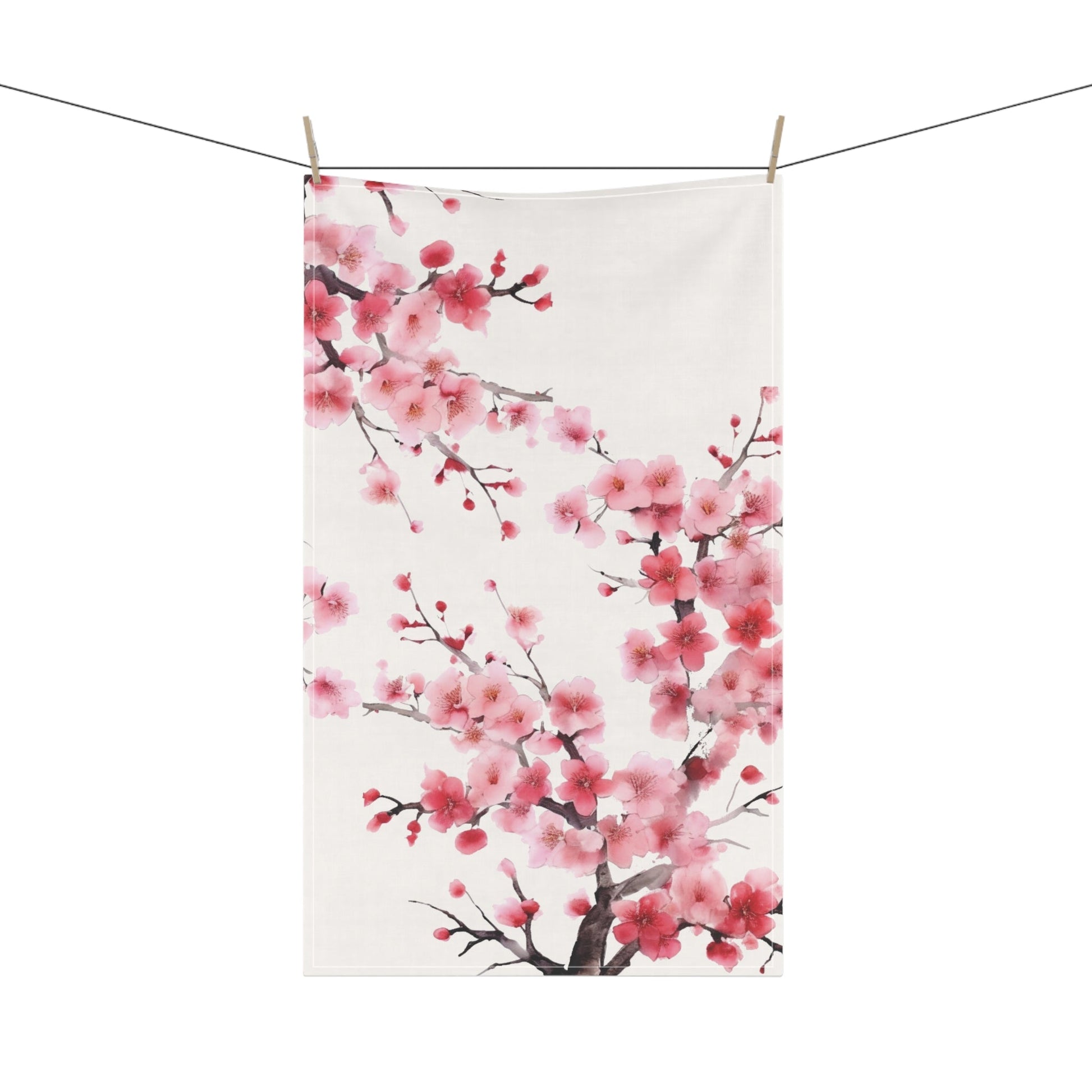 Japanese Cherry Blossom Tree Kitchen Towel (v4) - Kitchen Towel - Kristine Celestine