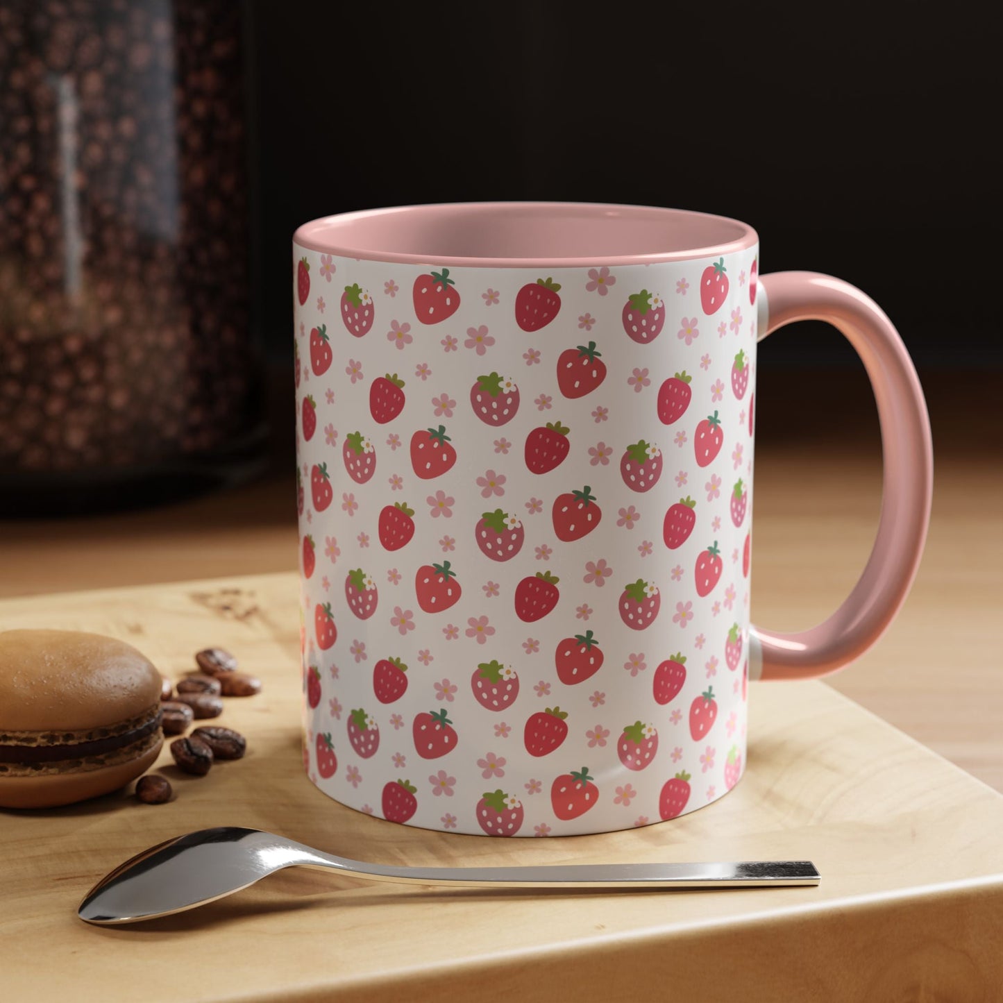 Strawberries and Daisies Accent Mug - Mug - Kristine Celestine