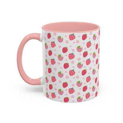 Strawberries and Daisies Accent Mug - Mug - Kristine Celestine