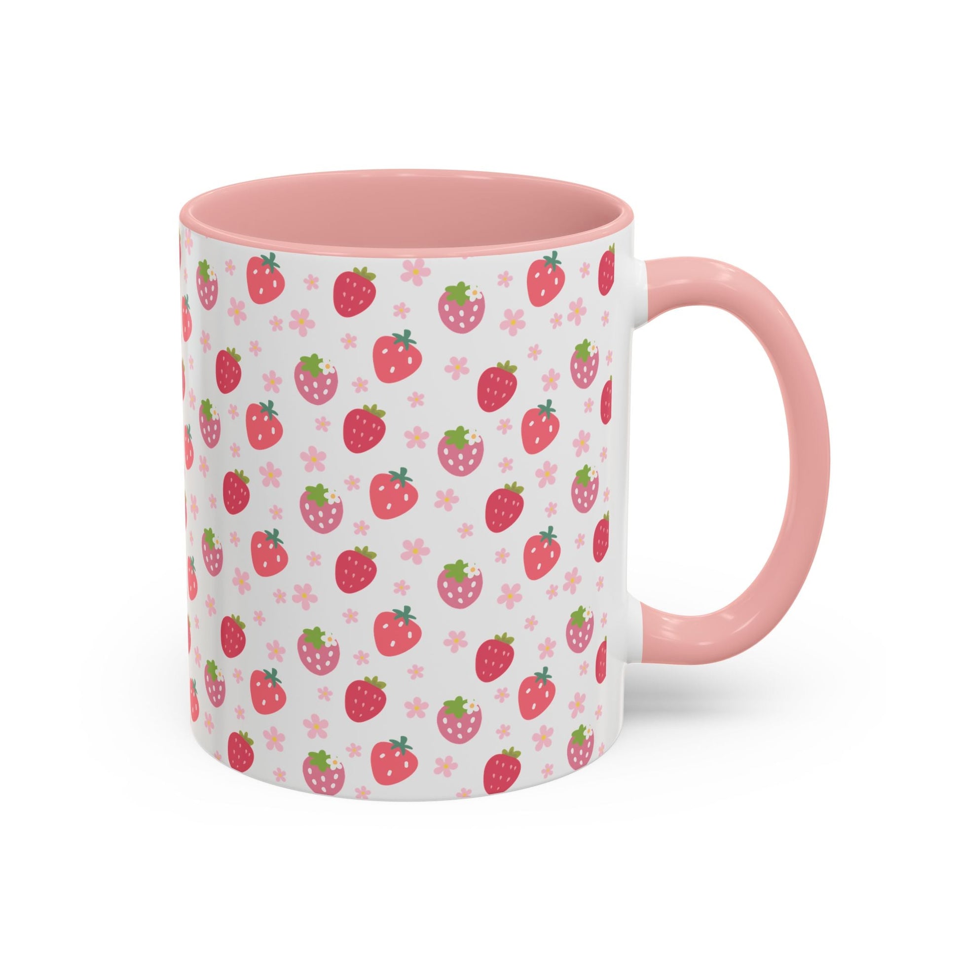 Strawberries and Daisies Accent Mug - Mug - Kristine Celestine