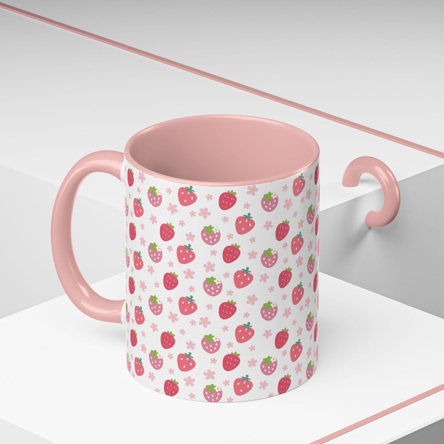 Strawberries and Daisies Accent Mug - Mug - Kristine Celestine