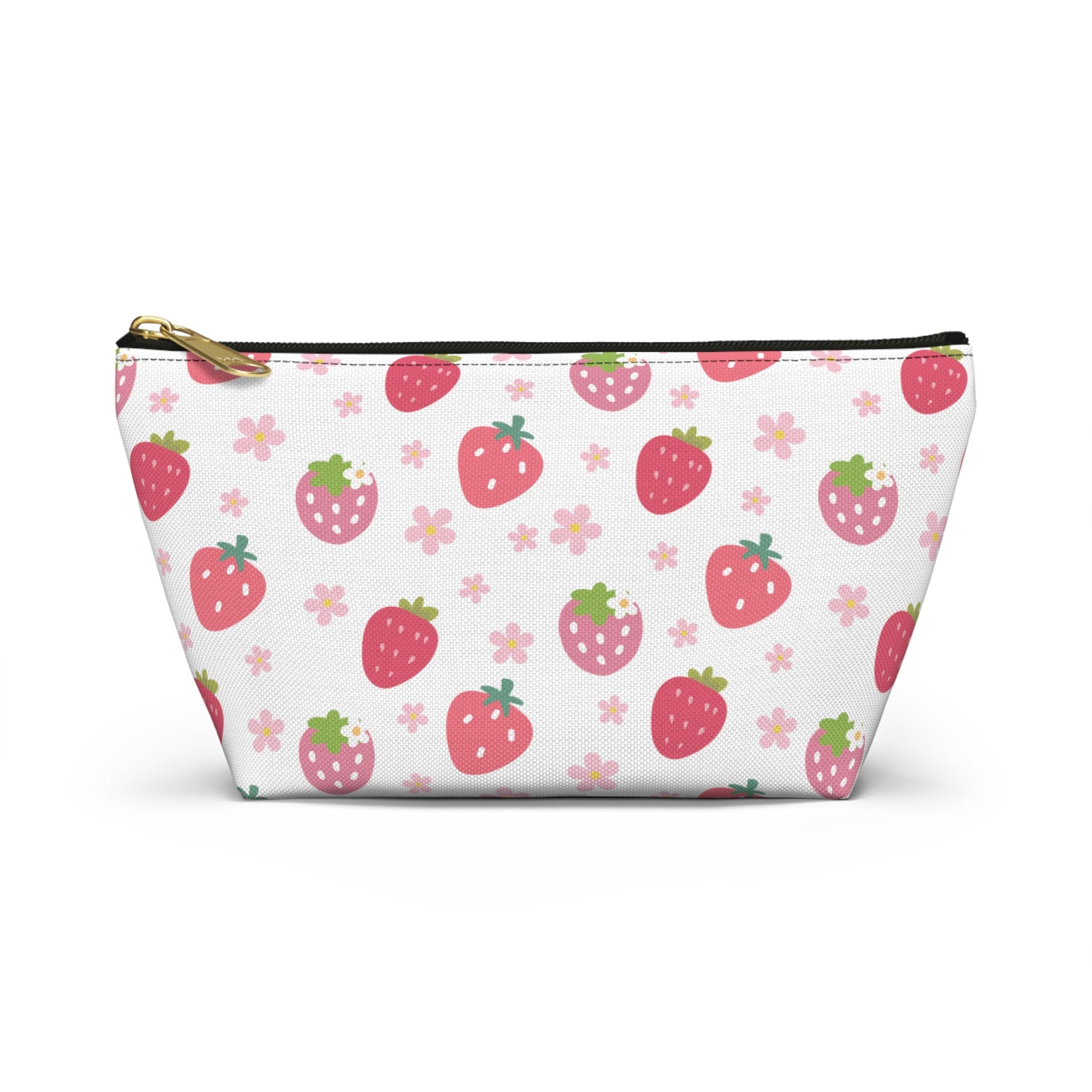 Strawberries and Daisies Accessory Pouch with T - bottom - Bags - Kristine Celestine