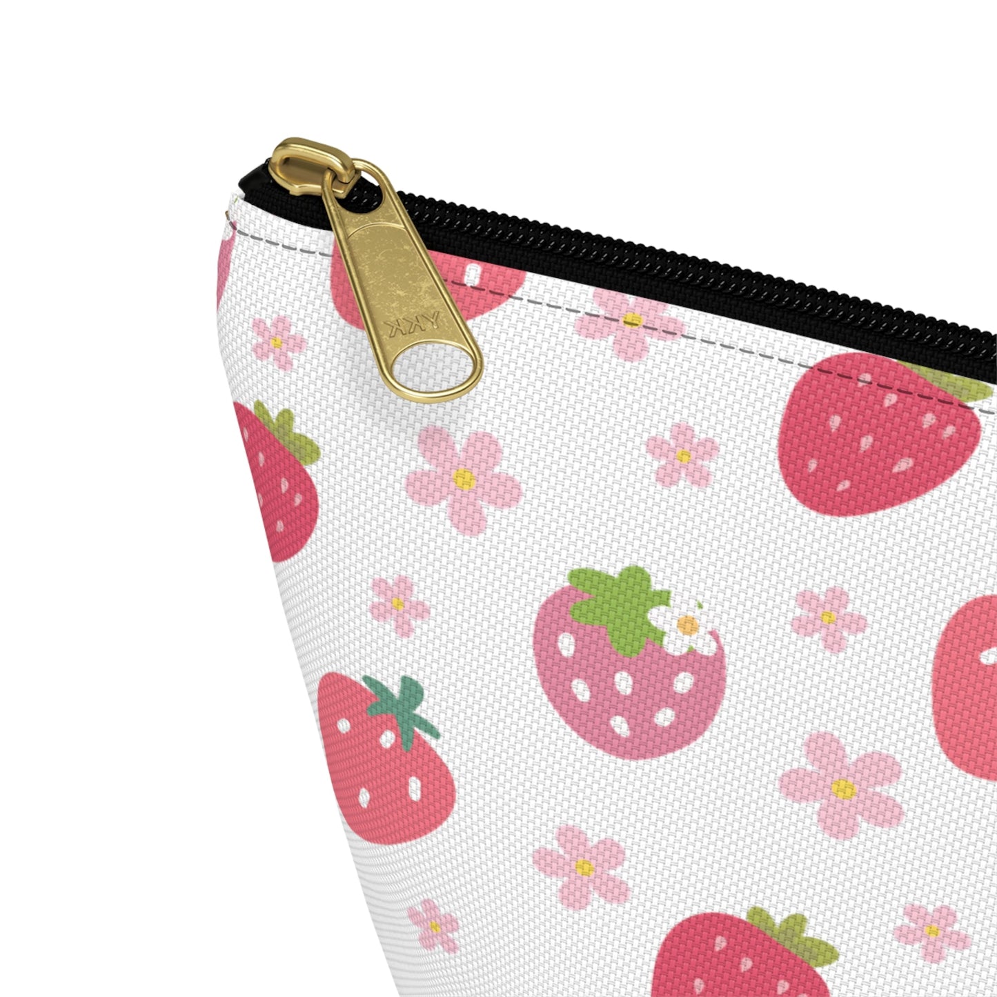 Strawberries and Daisies Accessory Pouch with T - bottom - Bags - Kristine Celestine