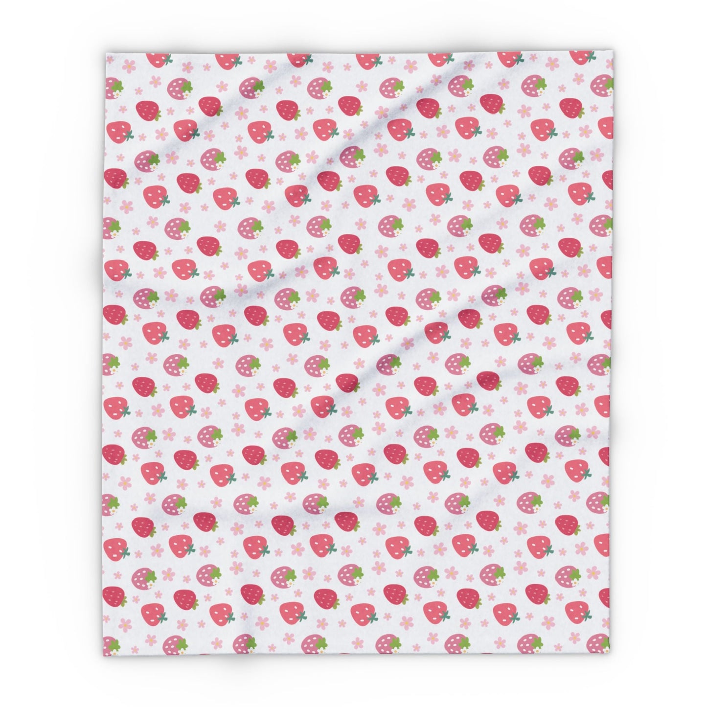 Strawberries and Daisies Arctic Fleece Blanket - Blanket - Kristine Celestine