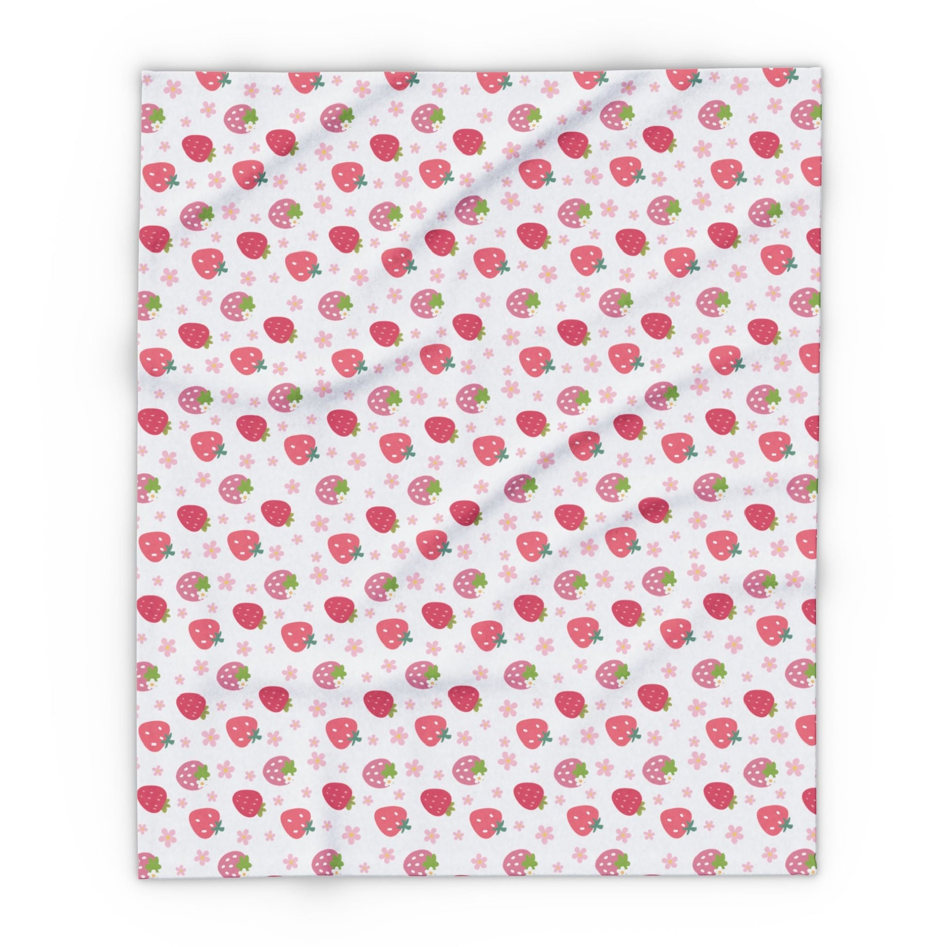 Strawberries and Daisies Arctic Fleece Blanket - Blanket - Kristine Celestine