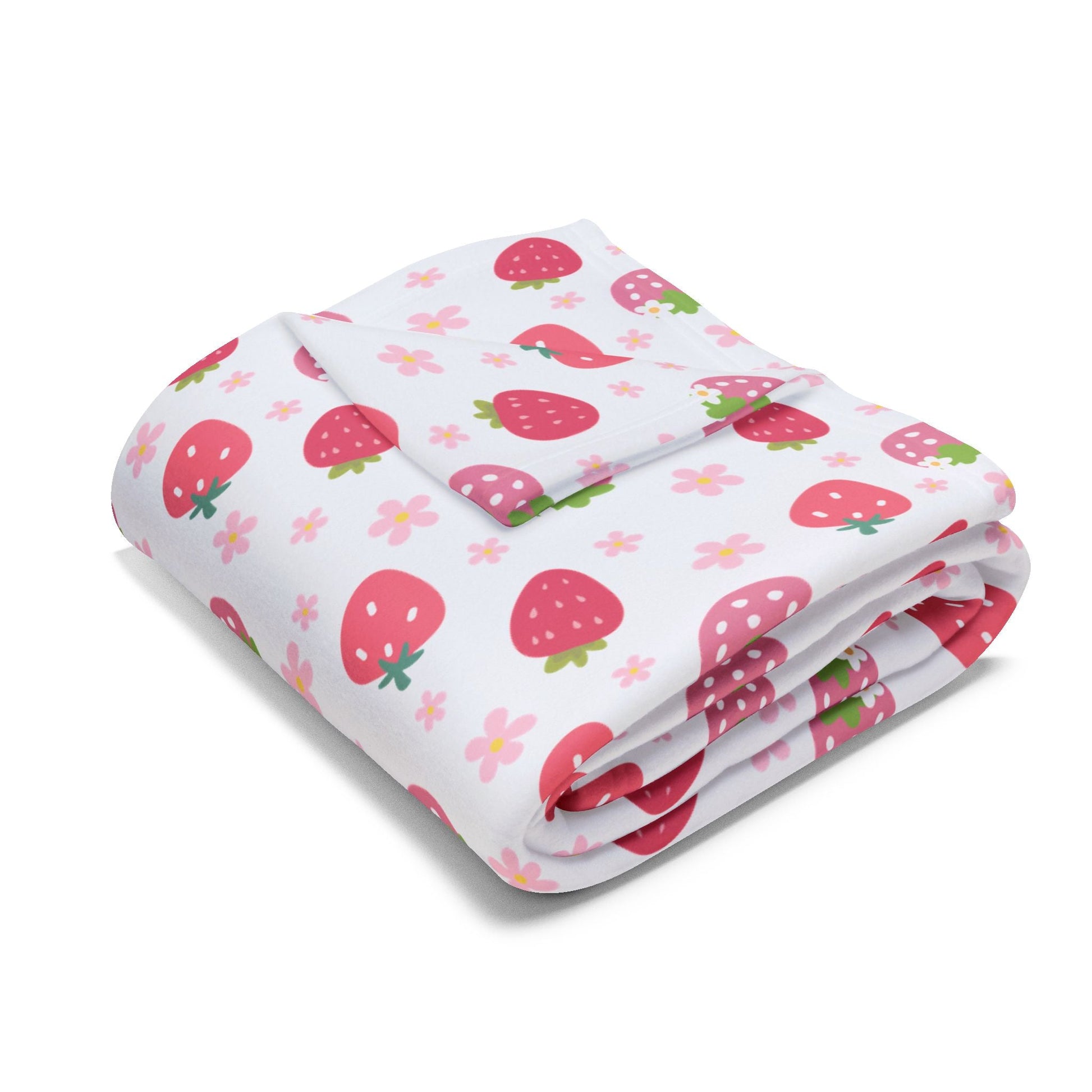 Strawberries and Daisies Arctic Fleece Blanket - Blanket - Kristine Celestine