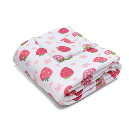 Strawberries and Daisies Arctic Fleece Blanket - Blanket - Kristine Celestine