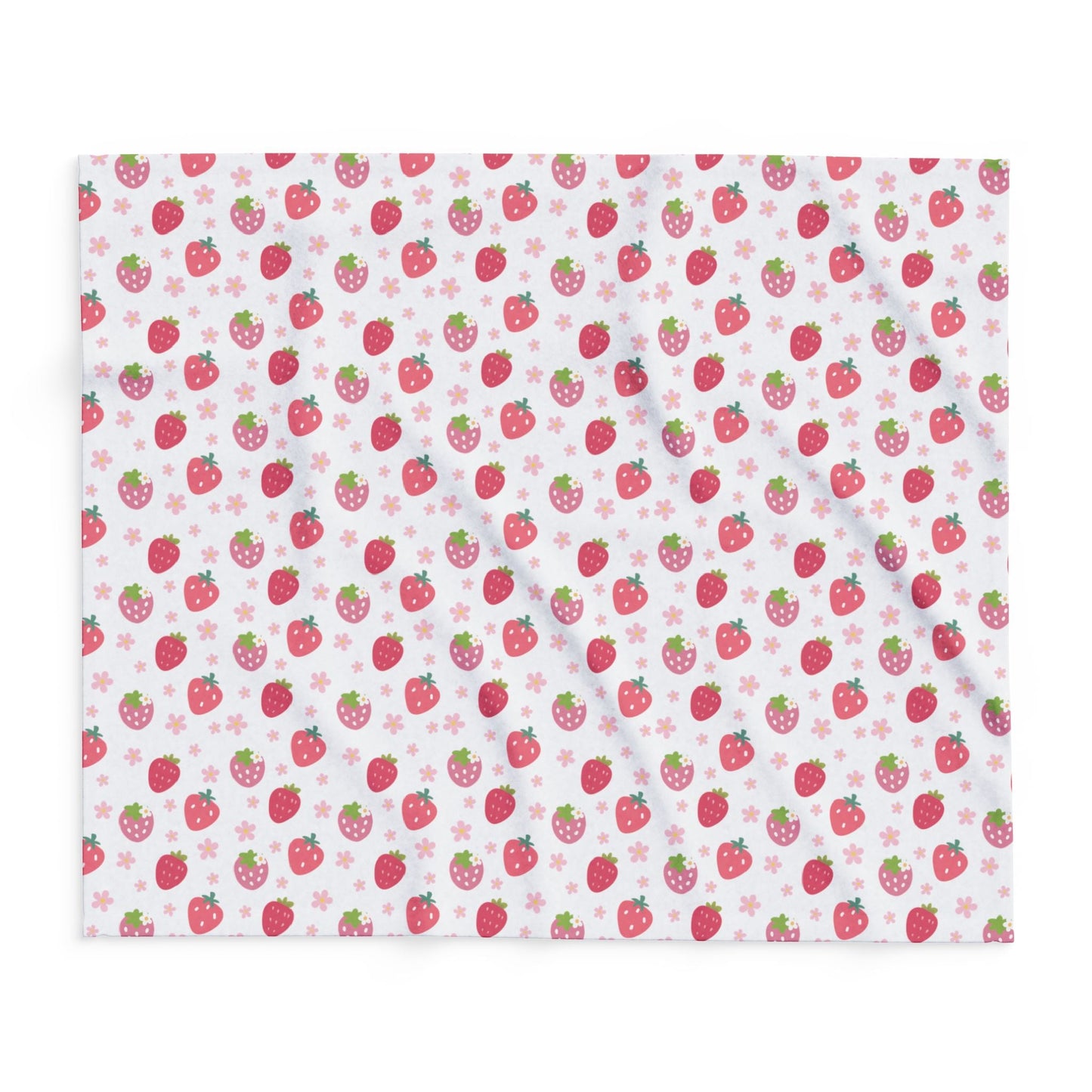 Strawberries and Daisies Arctic Fleece Blanket - Blanket - Kristine Celestine