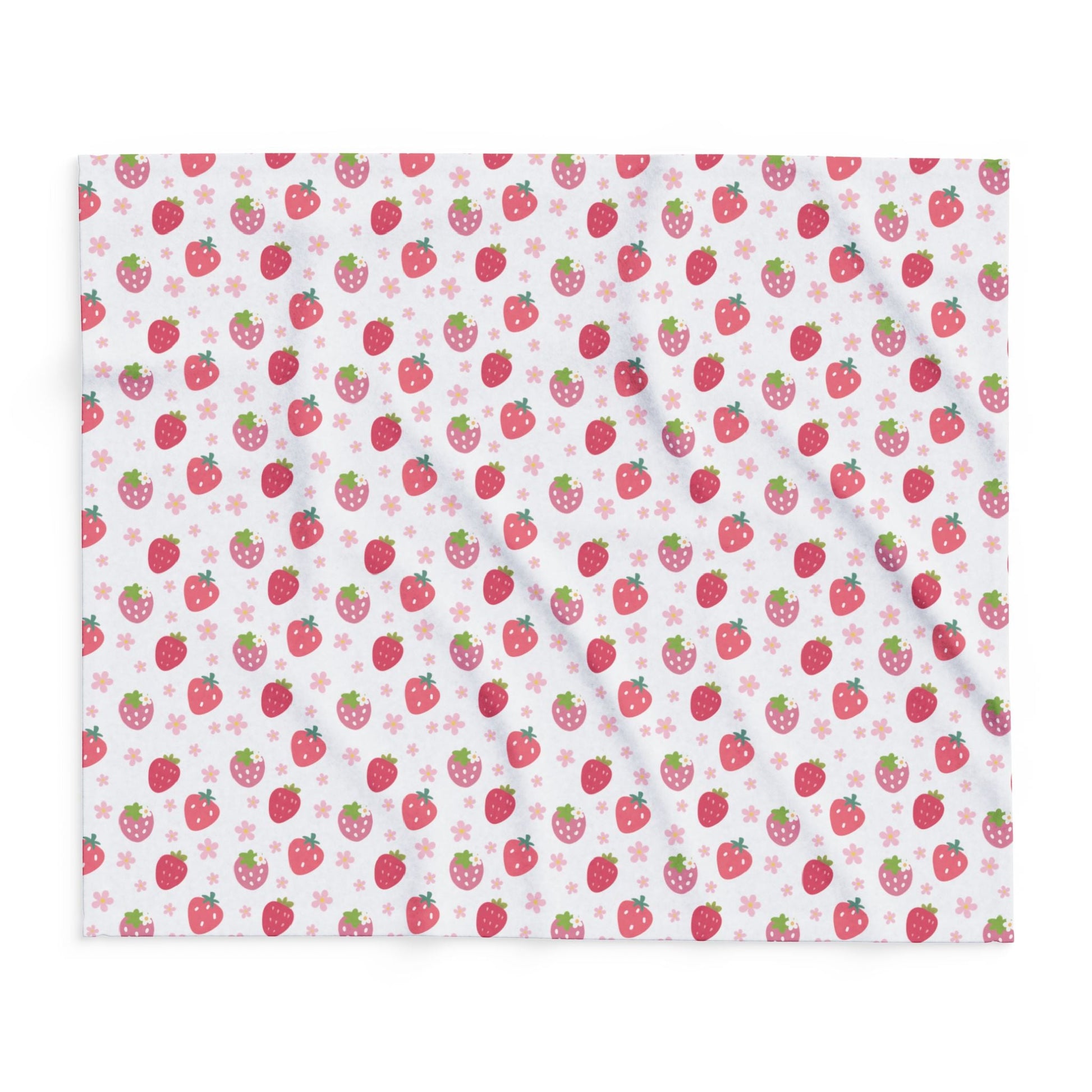 Strawberries and Daisies Arctic Fleece Blanket - Blanket - Kristine Celestine