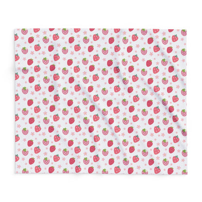 Strawberries and Daisies Arctic Fleece Blanket - Blanket - Kristine Celestine