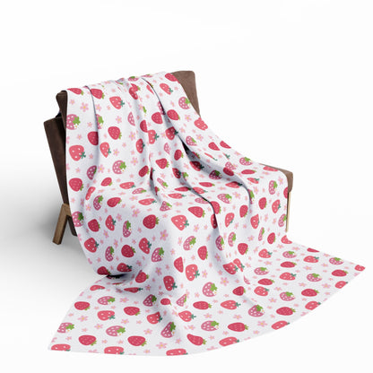 Strawberries and Daisies Arctic Fleece Blanket - Blanket - Kristine Celestine