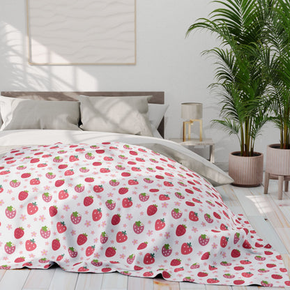 Strawberries and Daisies Arctic Fleece Blanket - Blanket - Kristine Celestine