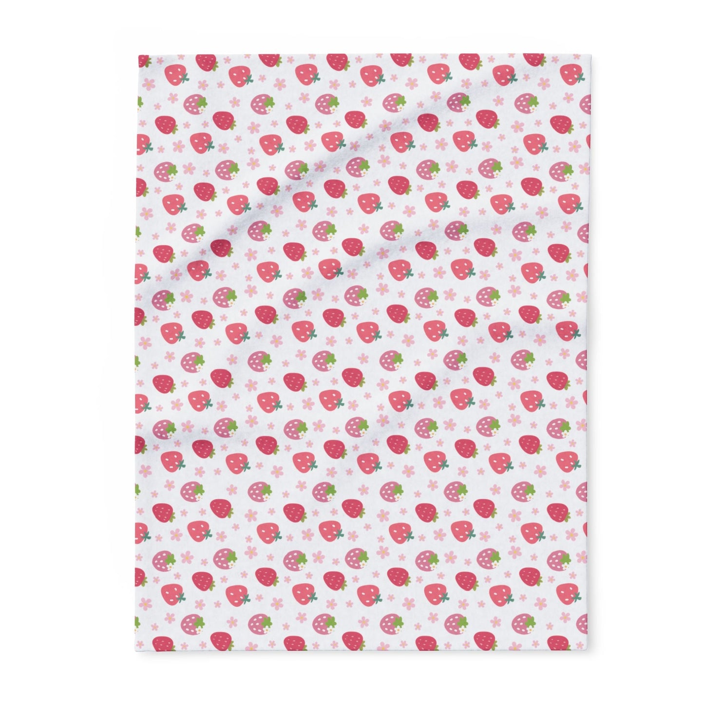 Strawberries and Daisies Arctic Fleece Blanket - Blanket - Kristine Celestine