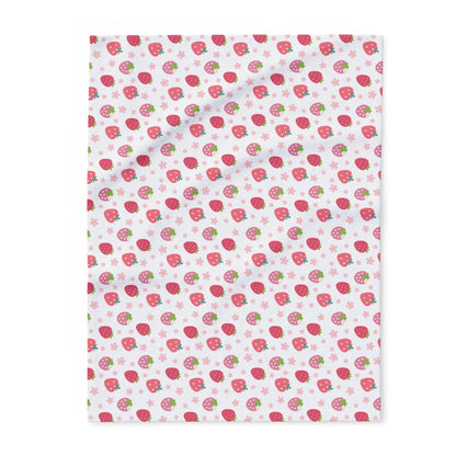 Strawberries and Daisies Arctic Fleece Blanket - Blanket - Kristine Celestine