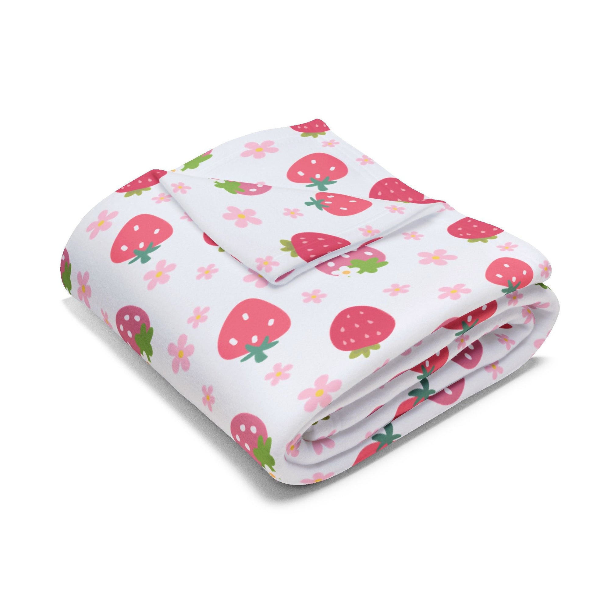 Strawberries and Daisies Arctic Fleece Blanket - Blanket - Kristine Celestine