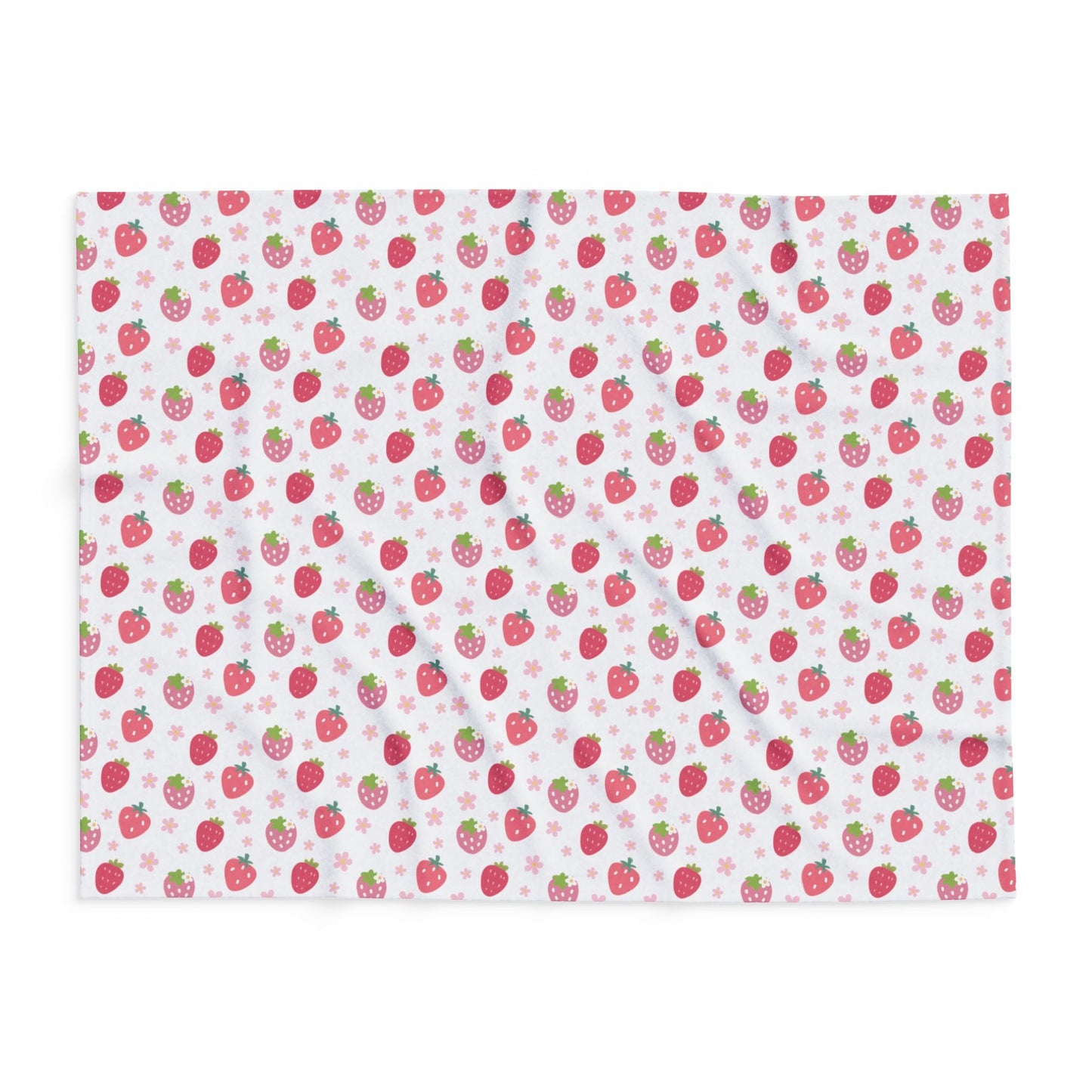 Strawberries and Daisies Arctic Fleece Blanket - Blanket - Kristine Celestine