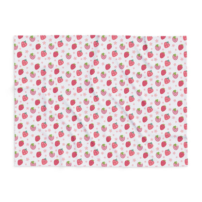 Strawberries and Daisies Arctic Fleece Blanket - Blanket - Kristine Celestine