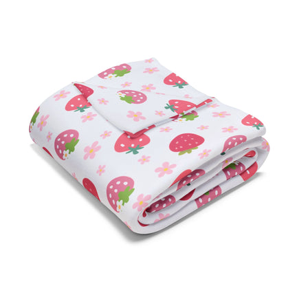 Strawberries and Daisies Arctic Fleece Blanket - Blanket - Kristine Celestine