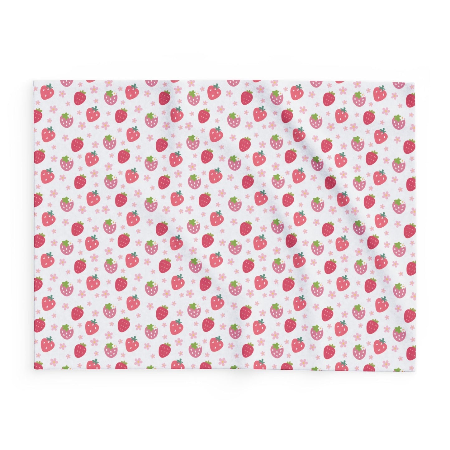 Strawberries and Daisies Arctic Fleece Blanket - Blanket - Kristine Celestine