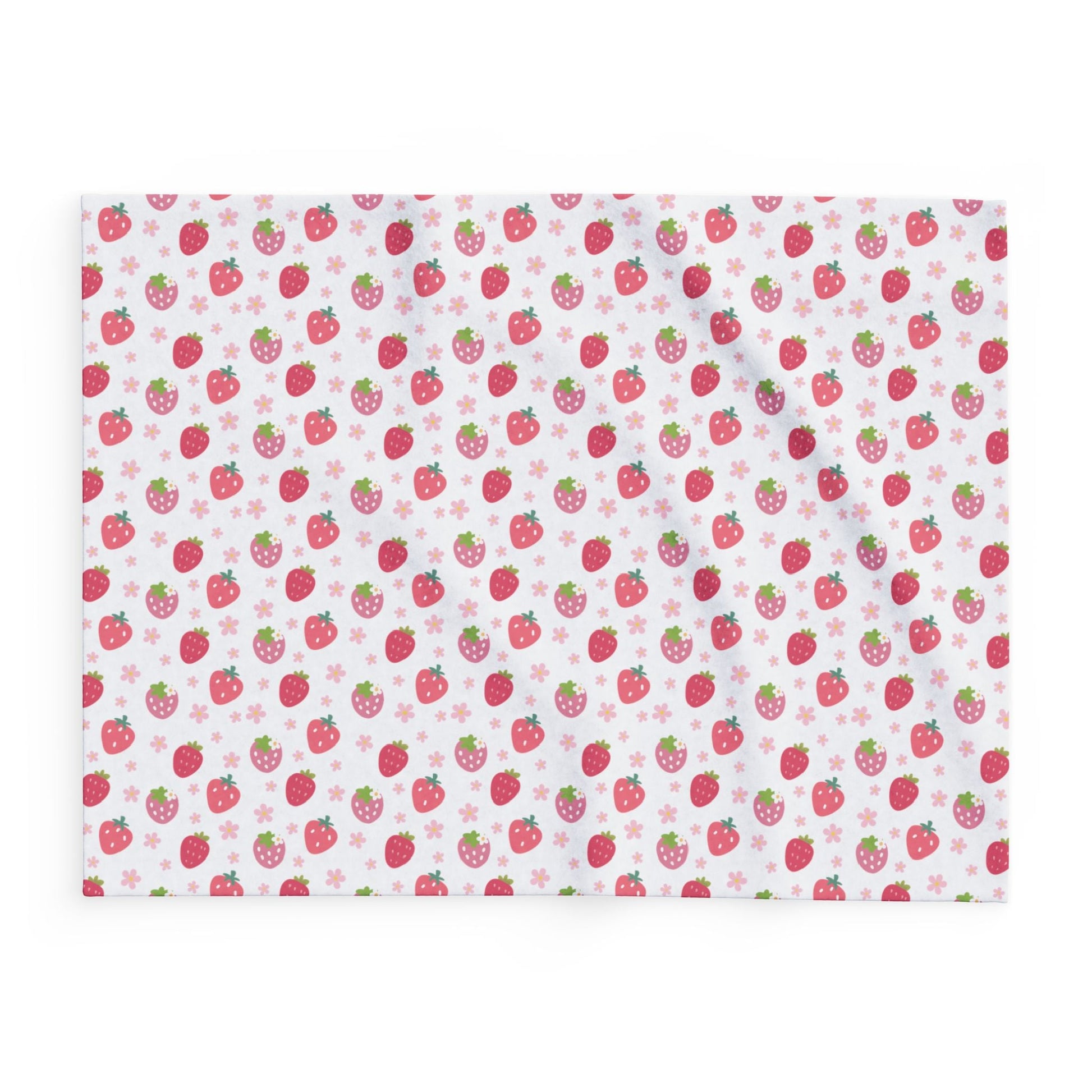 Strawberries and Daisies Arctic Fleece Blanket - Blanket - Kristine Celestine