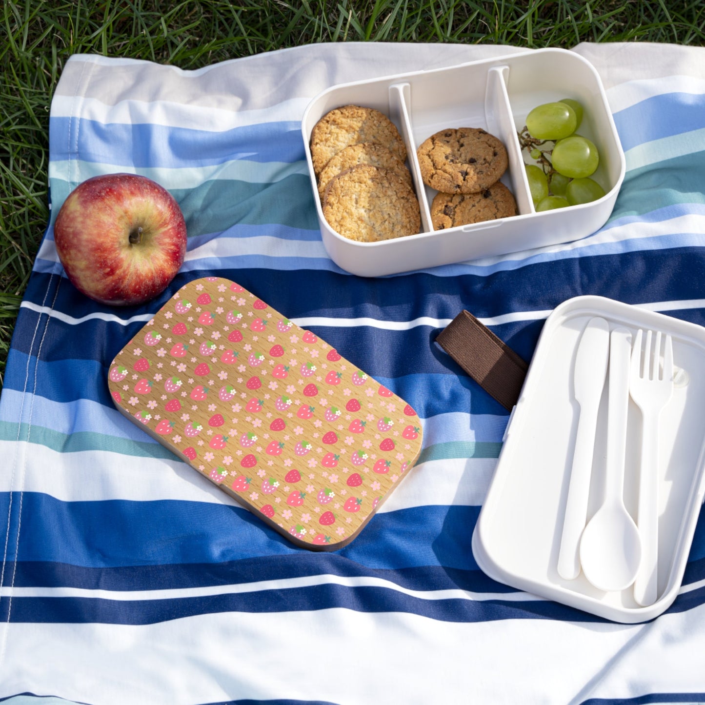 Strawberries and Daisies Bento Lunch Box - Food Storage - Kristine Celestine