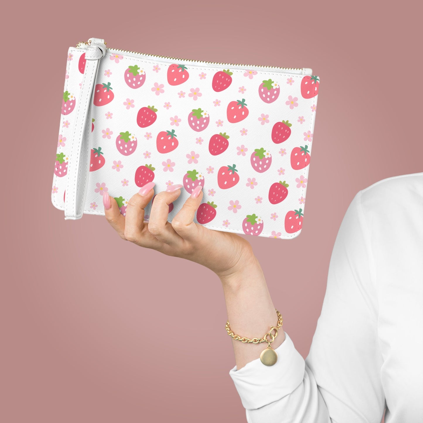 Strawberries and Daisies Clutch Bag - Bags - Kristine Celestine