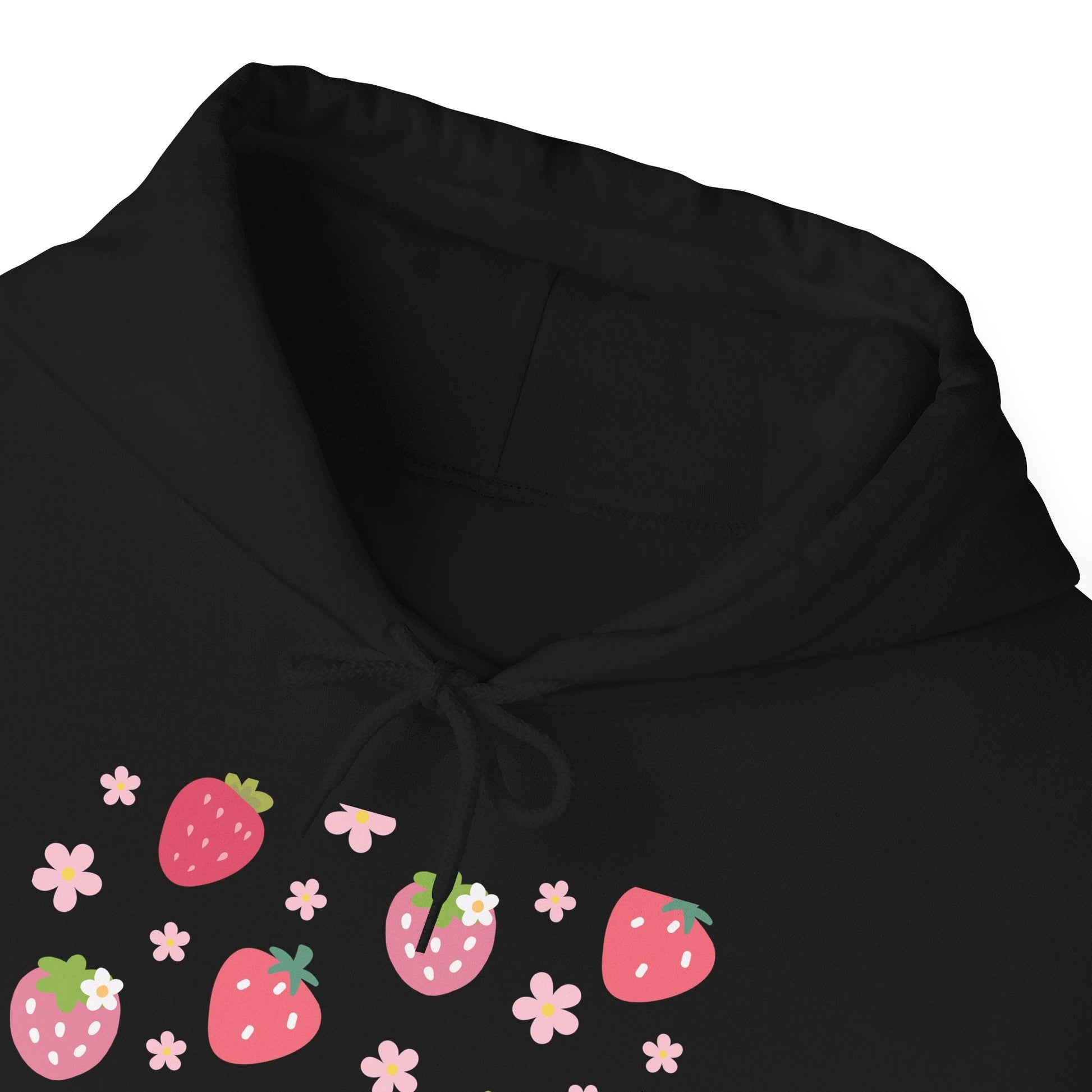 Strawberries and Daisies Hoodie Cute Strawberry Fruit Hooded Sweatshirt Pink and Red Strawberry Daisy - Hoodie - Kristine Celestine