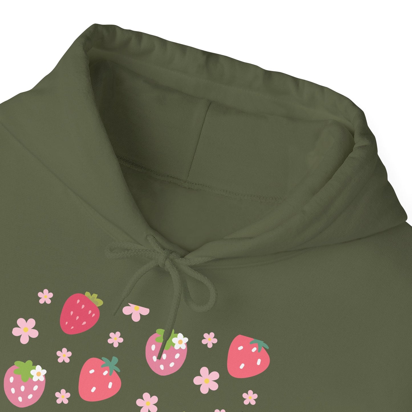 Strawberries and Daisies Hoodie Cute Strawberry Fruit Hooded Sweatshirt Pink and Red Strawberry Daisy - Hoodie - Kristine Celestine