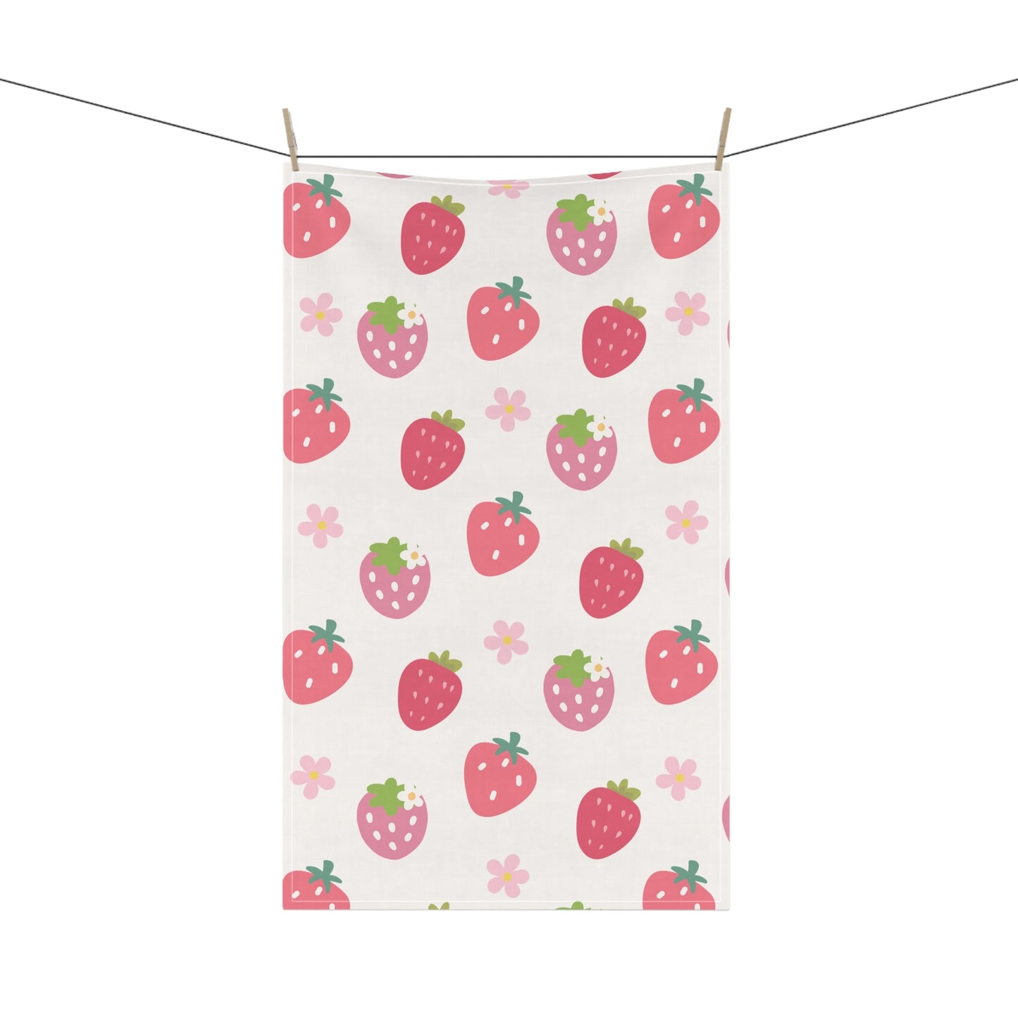 Strawberries and Daisies Kitchen Towel - Kitchen Towel - Kristine Celestine