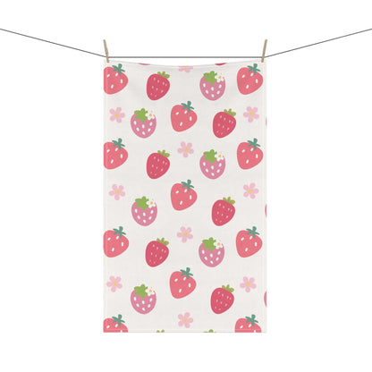 Strawberries and Daisies Kitchen Towel - Kitchen Towel - Kristine Celestine