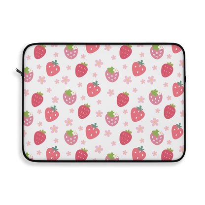 Strawberries and Daisies Laptop Sleeve - Laptop Sleeve - Kristine Celestine