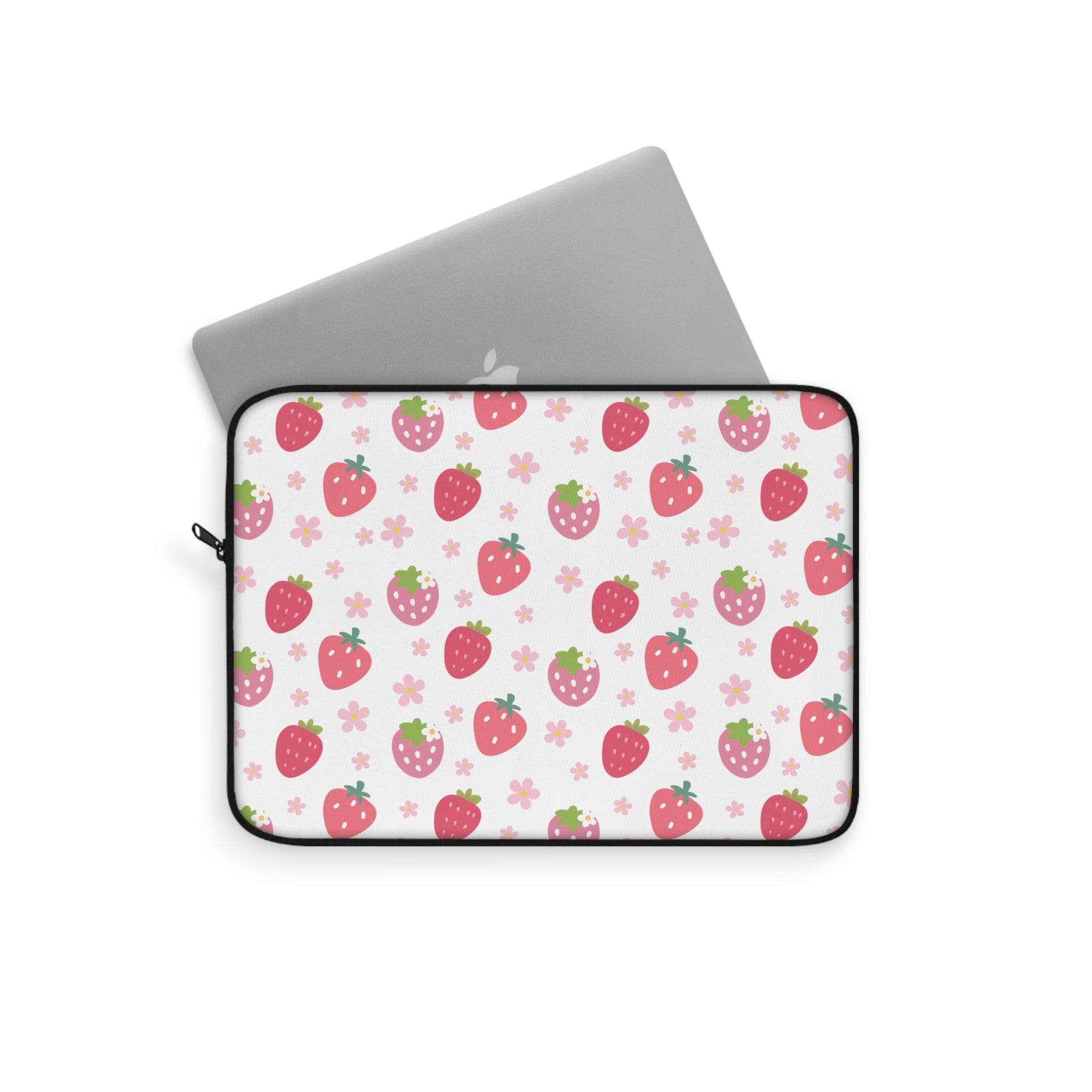 Strawberries and Daisies Laptop Sleeve - Laptop Sleeve - Kristine Celestine