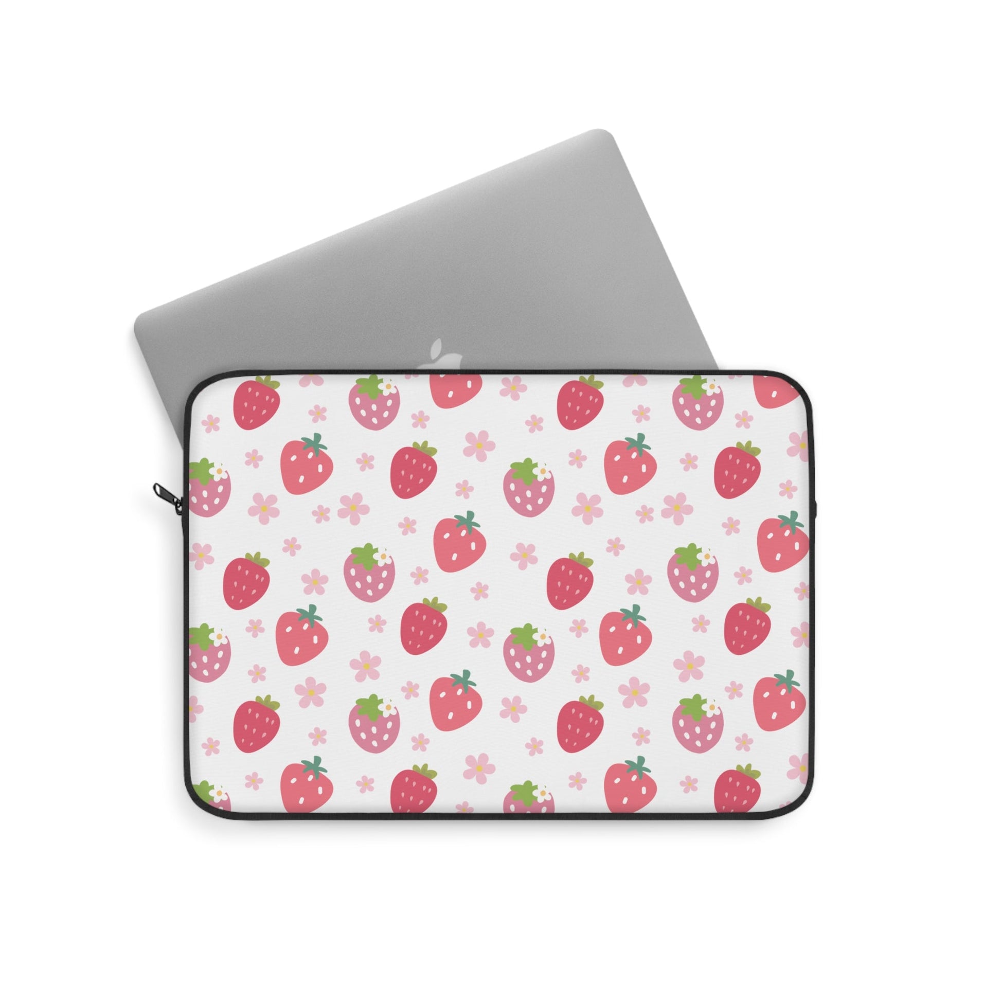 Strawberries and Daisies Laptop Sleeve - Laptop Sleeve - Kristine Celestine