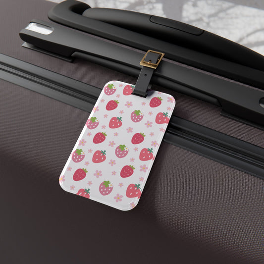 Strawberries and Daisies Luggage Tag - Luggage Tag - Kristine Celestine