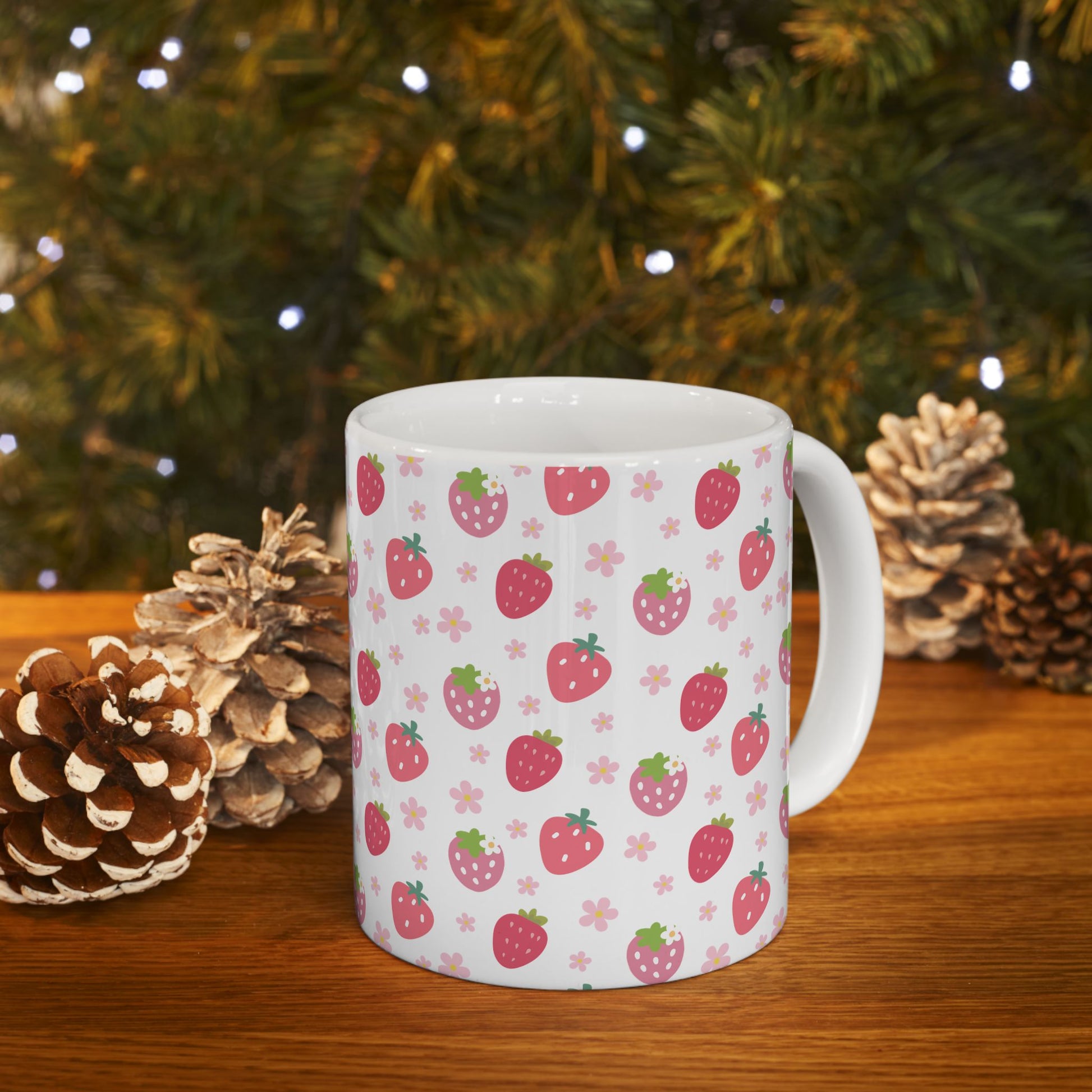 Strawberries and Daisies Mug - Mug - Kristine Celestine