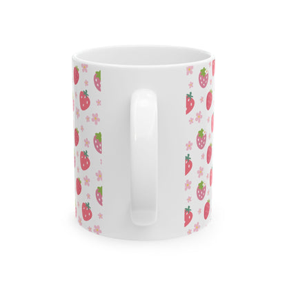 Strawberries and Daisies Mug - Mug - Kristine Celestine