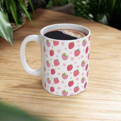 Strawberries and Daisies Mug - Mug - Kristine Celestine