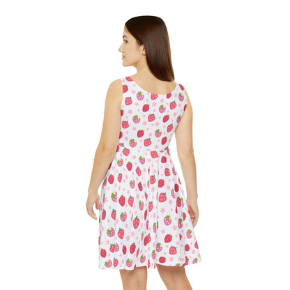 Strawberries and Daisies Women's Skater Dress - Dress - Kristine Celestine