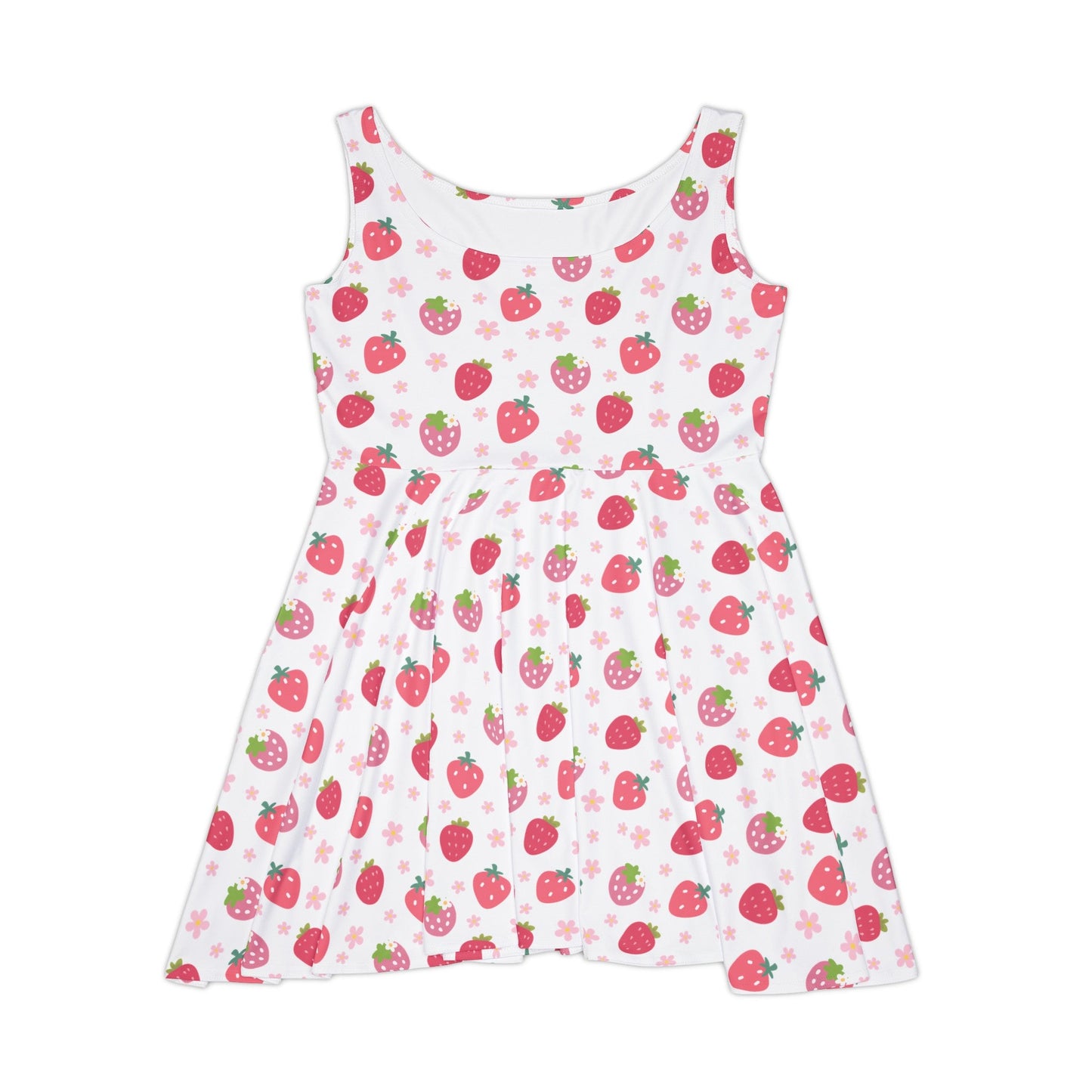 Strawberries and Daisies Women's Skater Dress - Dress - Kristine Celestine