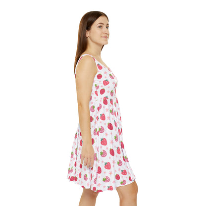 Strawberries and Daisies Women's Skater Dress - Dress - Kristine Celestine