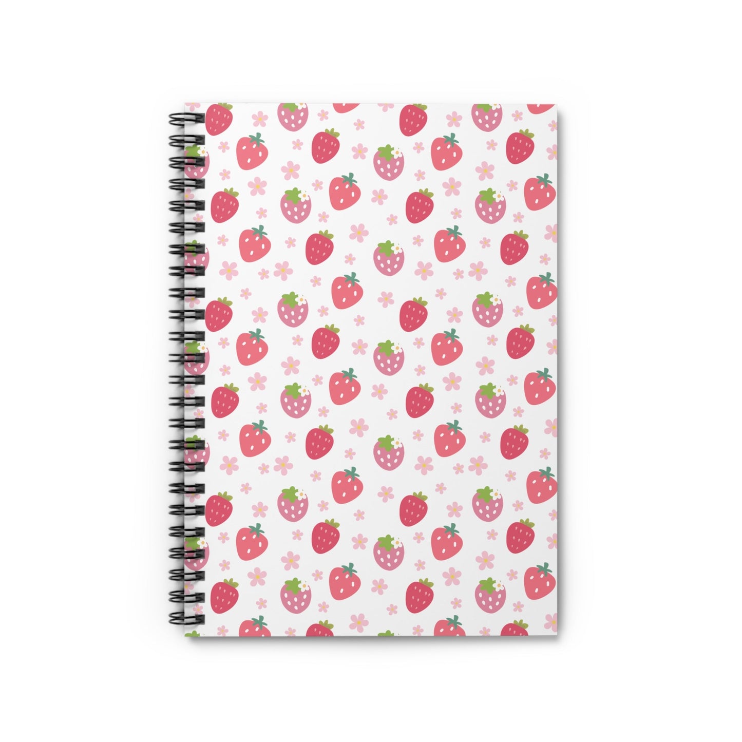 Strawberries and Daisies Spiral Notebook 6x8" - Notebook - Kristine Celestine