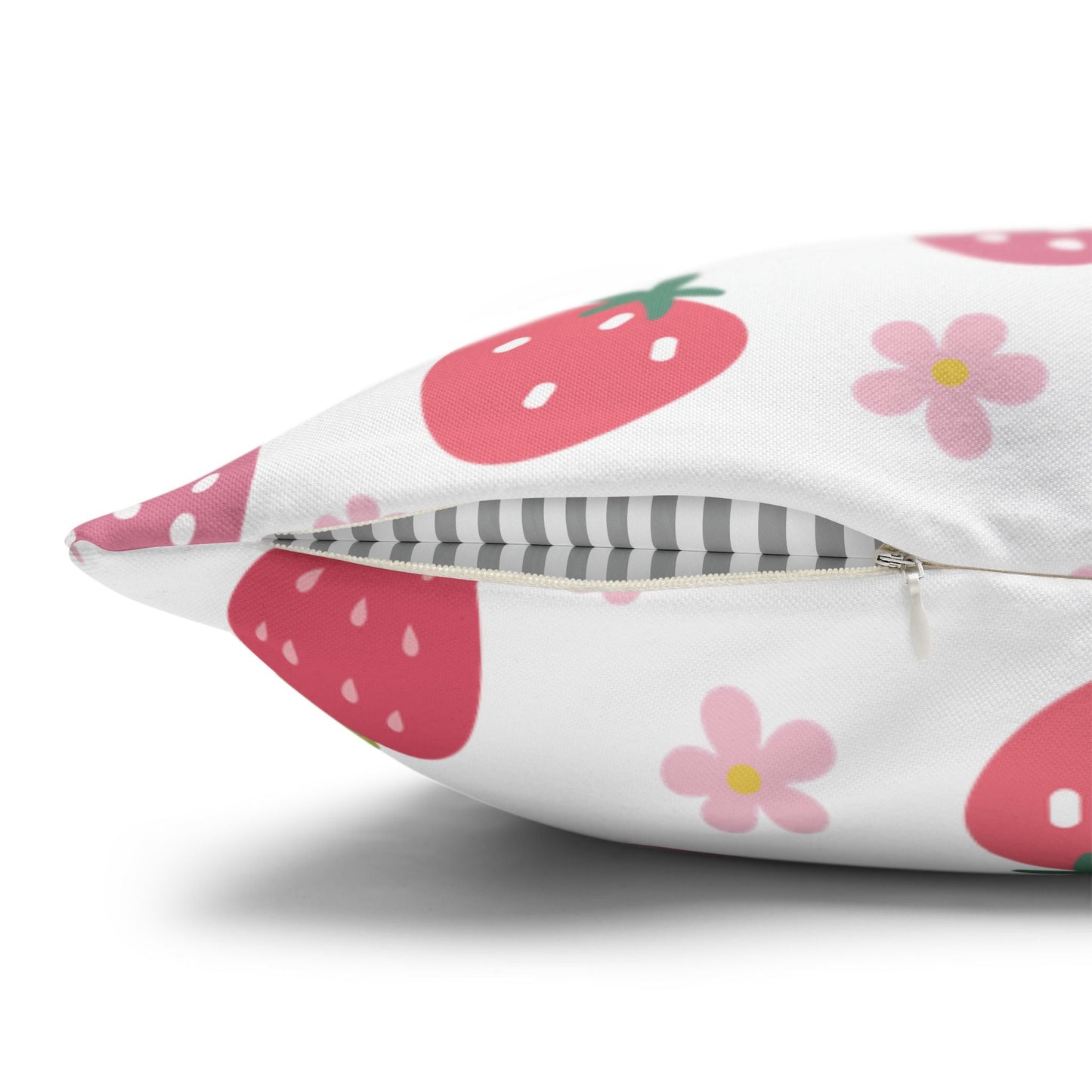 Strawberries and Daisies Square Pillowcase - Pillowcase - Kristine Celestine