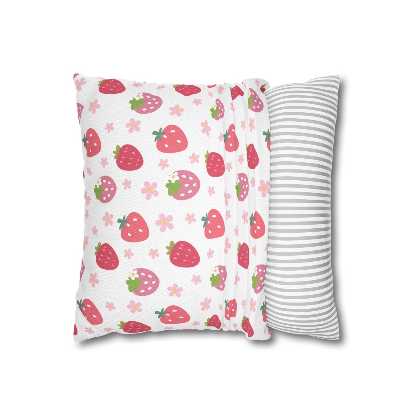 Strawberries and Daisies Square Pillowcase - Pillowcase - Kristine Celestine