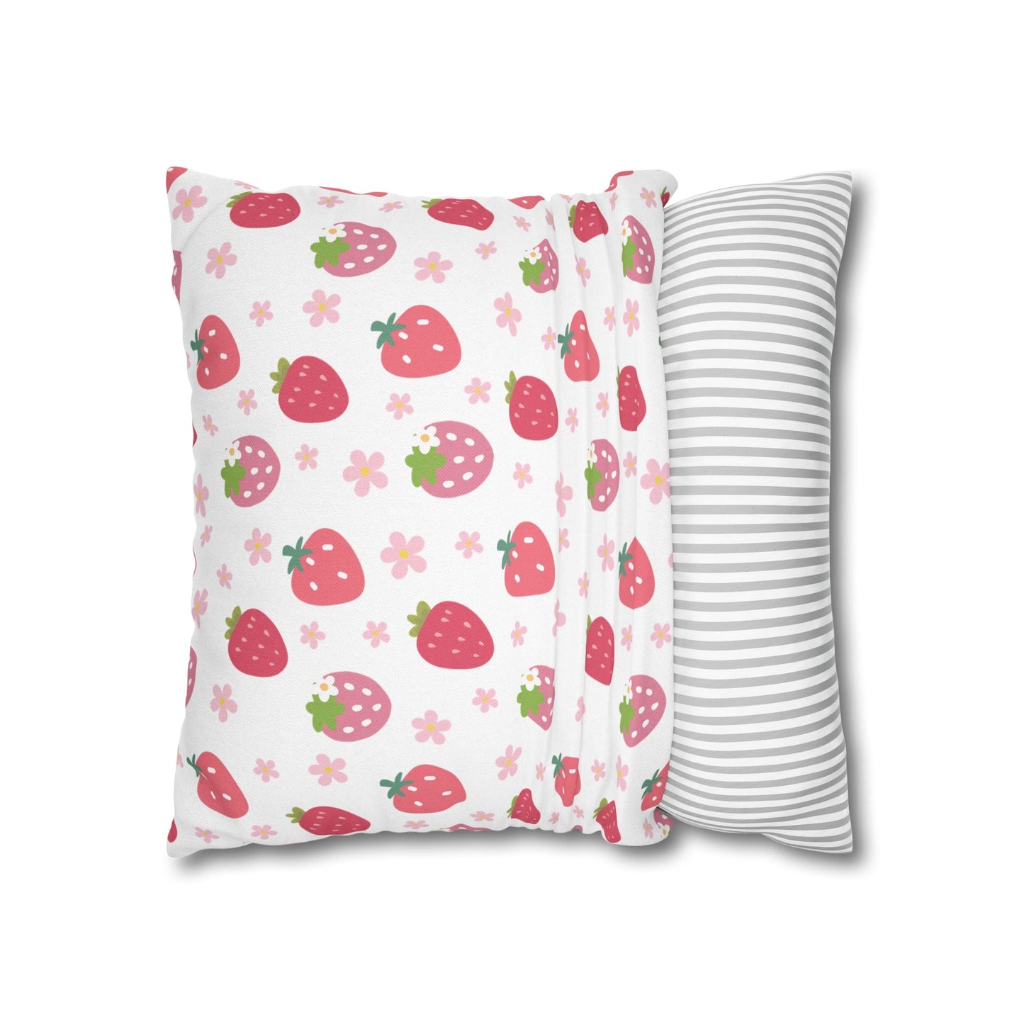 Strawberries and Daisies Square Pillowcase - Pillowcase - Kristine Celestine